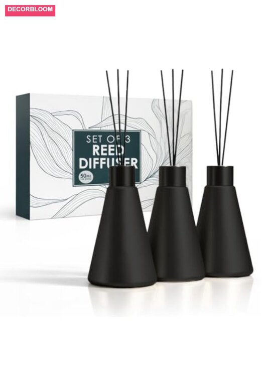 Other - Reed Diffuser Set of 3, White Flower Scent, 50ml, Home Fragrance for Bathroom &